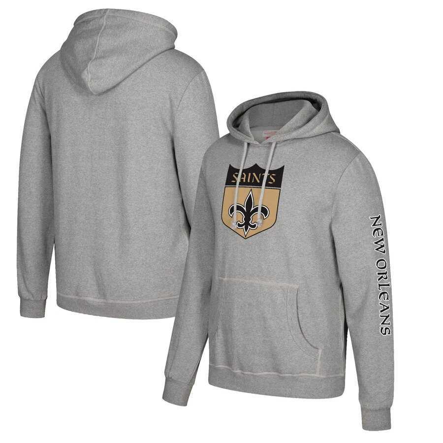 New Orleans Saints Mitchell & Ness Classic Team Pullover Hoodie Heathered Gray,We sell and wholesale New Orleans Saints Mitchell & Ness Classic Team Pullover Hoodie Heathered Gray on line form chian!
